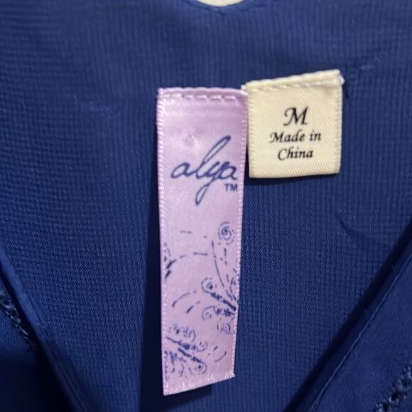 Adorable ALYA Navy Slip Dress Women's Medium EUC - Picture 7 of 8